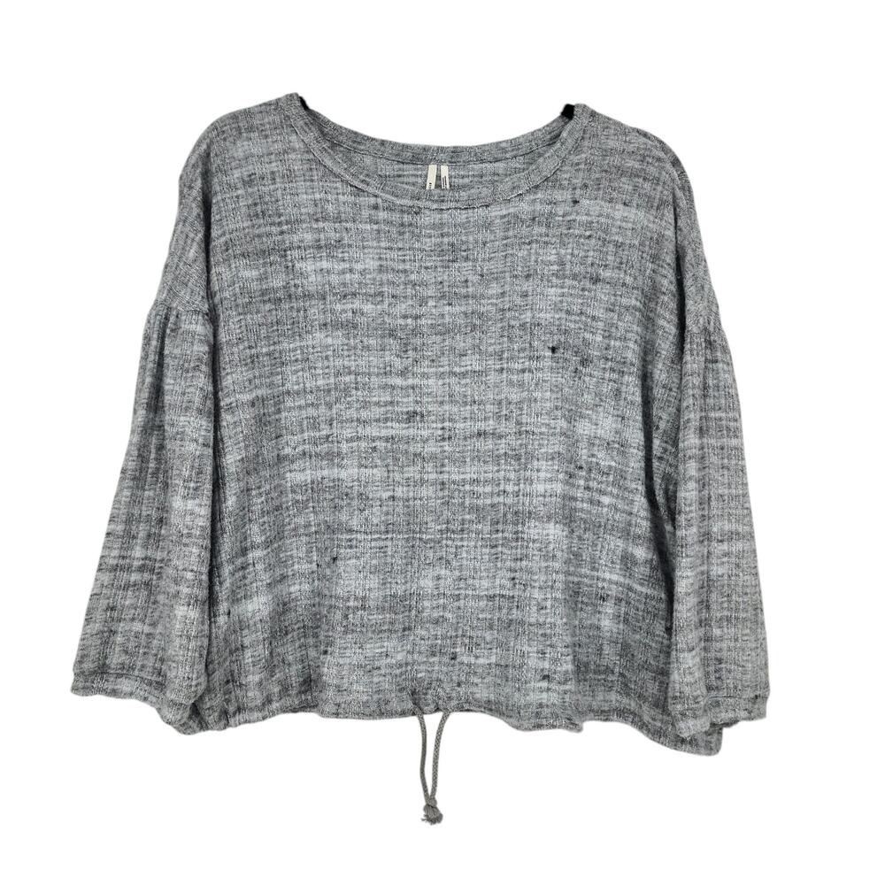 Anthropologie Long Sleeve Drop Shoulder Cinched Hem Pullover Sweater Size Medium